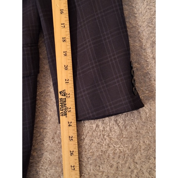 Hart Schaffner Marx Mens Blue Plaid Blazer Sport Coat Chest 44 in Union Made USA - Picture 7 of 13